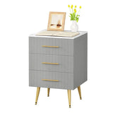 BukkitBow nachtkastje van fluweel met 3 lades en gouden poten, afmetingen 40x40x60 cm, elegant en modern design
