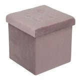 BukkitBow poef met opbergruimte, stevige constructie, multifunctioneel zitmeubel, 37,5x37,5x38 cm in neutrale kleur.