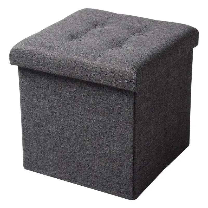 BukkitBow poef met opbergruimte, stabiele constructie, multifunctioneel gebruik, afmetingen 37,5x37,5x38 cm, zwart gekleurd.
