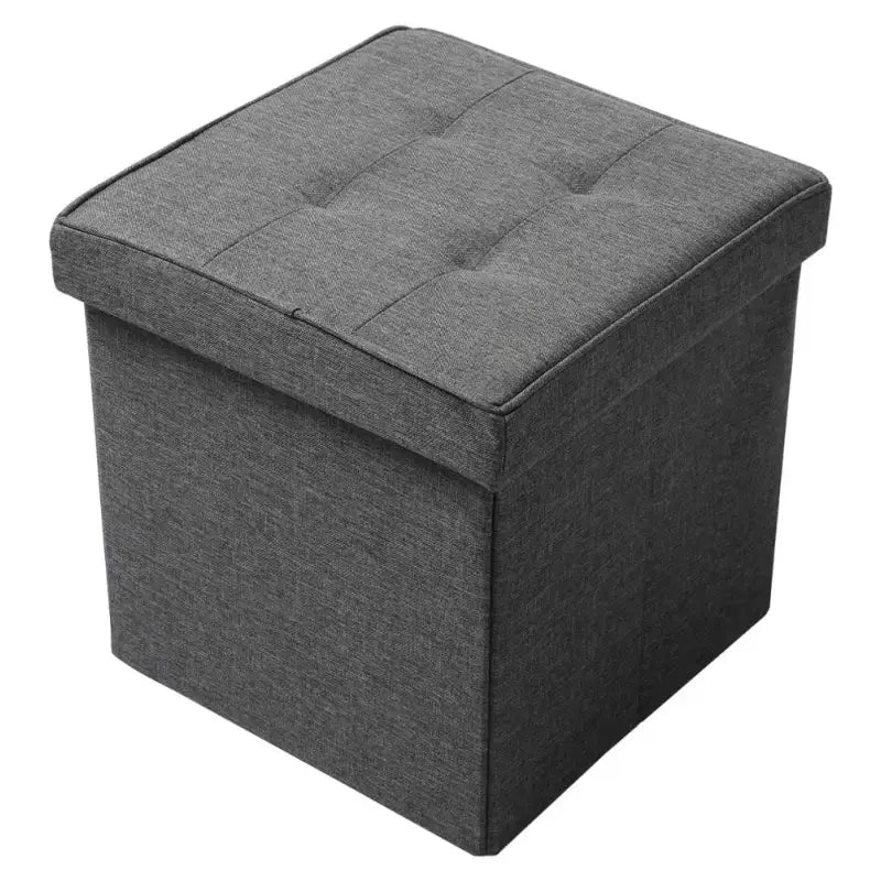BukkitBow poef met opbergruimte, stabiele constructie, multifunctioneel gebruik, afmetingen 37,5x37,5x38 cm, zwart en houten details
