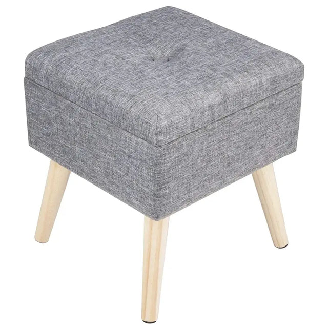 BukkitBow opbergkruk en poef met opbergruimte, comfortabele zitplaats, afmetingen 32x32x36,5 cm, in neutrale kleur.