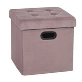 BukkitBow opbergpoef met leren en fluwelen bekleding, comfortabel zitmeubel, 38L capaciteit, afmetingen 37,5x37,5x38cm