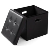 BukkitBow opbergpoef van leder en fluweel, 38L capaciteit, comfortabel zitmeubel, 37,5x37,5x38 cm.