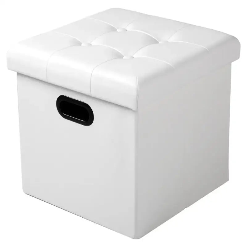 BukkitBow opbergpoef in leder en fluweel, comfortabel zitmeubel met 38L capaciteit, afmetingen 37,5x37,5x38 cm.