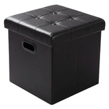 BukkitBow opbergpoef van leder en fluweel, comfortabel zitmeubel met 38L capaciteit, 37,5x37,5x38cm.