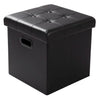 BukkitBow opbergpoef van leder en fluweel, comfortabel zitmeubel met 38L capaciteit, 37,5x37,5x38cm.