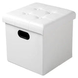 BukkitBow opbergpoef van leder en fluweel, comfortabel zitmeubel met 38L capaciteit en afmetingen 37,5x37,5x38cm.