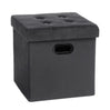 BukkitBow opbergpoef met leren en fluwelen bekleding, comfortabel zitmeubel, 38L capaciteit, 37,5x37,5x38cm in de afbeelding