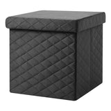 BukkitBow opbergpoef met deksel, 40L capaciteit, modern design, opvouwbaar, zachte zitting, afmetingen 38x38x38cm.