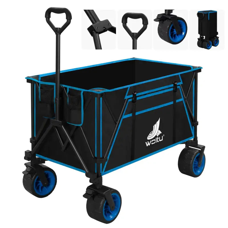 BukkitBow opvouwbare bolderkar met gecoat stalen frame, Oxford-stof, multifunctioneel design en all-terrain wielen voor diverse terreinen.