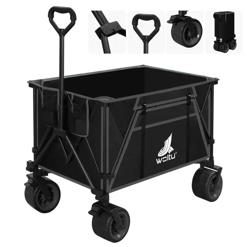 BukkitBow opvouwbare bolderkar van gecoat staal met Oxford-stof, multifunctioneel, all-terrain wielen en handvat voor makkelijk vervoer