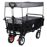 BukkitBow opvouwbare bolderkar met dak, stalen frame, massieve rubberen wielen en draagvermogen tot 80 kg, ideaal voor transport.