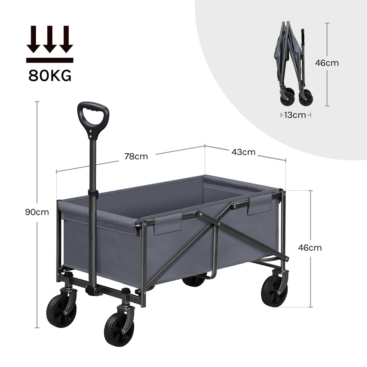 BukkitBow - Opvouwbare Bolderkar - Polyester - 80kg Draagkracht - Handwagen - Camping - Strand