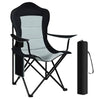 BukkitBow opvouwbare campingstoel met oxford doek, bekerhouder, zijvak, max 150 kg, comfortabel en ruimtebesparend