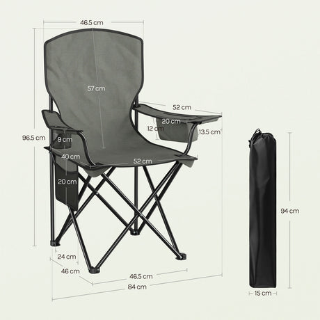 Set van 2 BukkitBow opvouwbare campingstoelen met hoge rugleuning, lichtgewicht en comfortabel voor outdoor gebruik.
