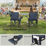 BukkitBow opvouwbare campingstoelen set van 2 met bekerhouder en draagtas, inklapbare campingstoel voor outdoor gebruik