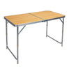 BukkitBow opvouwbare campingtafel met aluminium frame en MDF blad, verstelbare hoogte, draagbaar handvat, 120x55-70x60cm