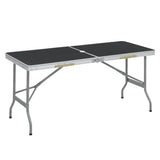BukkitBow opvouwbare campingtafel met MDF blad, ijzeren buizen en aluminium, draagbaar design, 50x69,5x60 cm, tot 45 kg.