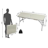 BukkitBow opvouwbare campingtafel met ijzeren buizen, aluminium frame en MDF blad, draagbaar en compact, 50x69,5x60 cm
