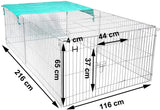 BukkitBow opvouwbare metalen dierenren met 3 deuren, 180x120x60cm of 216x116x65cm, geschikt voor huisdieren en dierenopvang.