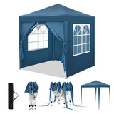 BukkitBow opvouwbare partytent van Oxford stof, 2x2m, verstelbare hoogte met zijwanden voor buitenfeest of evenement