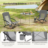 BukkitBow opvouwbare strandstoel met bekerhouder en draagtas, lichtgewicht en comfortabel voor op het strand