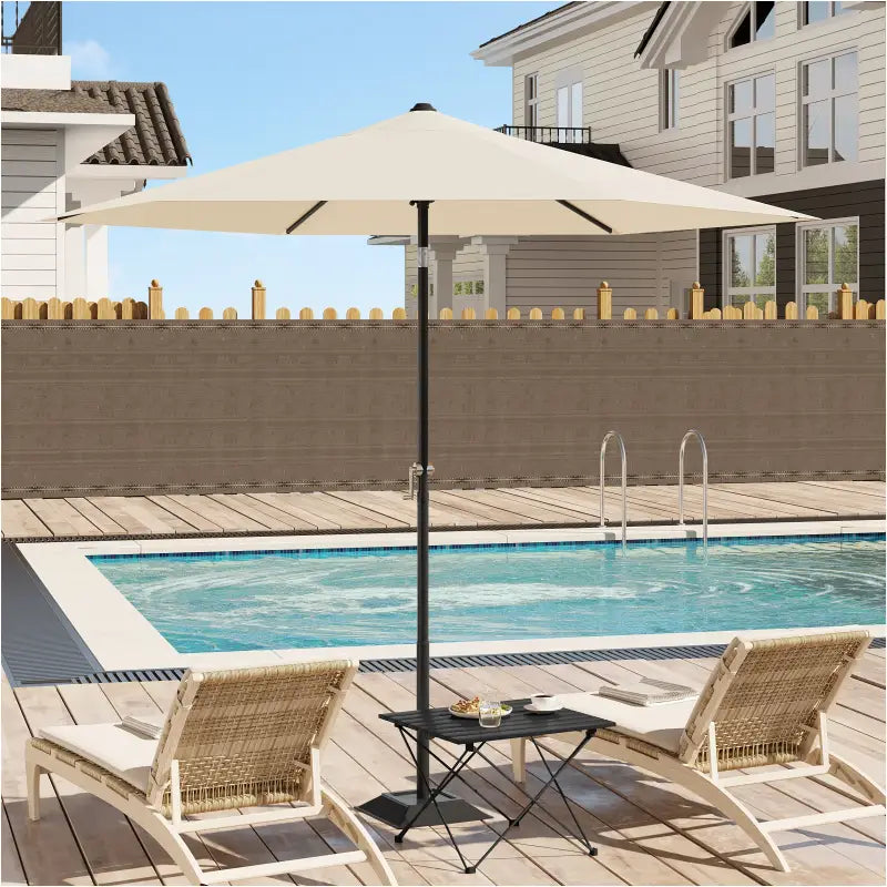 BukkitBow Parasol UV-bestendig, zeshoekig strandparasol met 45° buigbare stok en handslinger voor schaduw op het strand