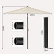 BukkitBow strandparasol met UV-bestendige bescherming, zeshoekig ontwerp, 45° buigbaar en voorzien van handslinger voor gemakkelijke bediening.