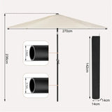 BukkitBow UV-bestendig strandparasol, zeshoekig met handgreep, 45° buigbaar, voor schaduw op het strand.
