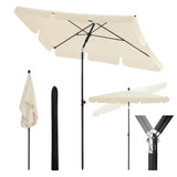 BukkitBow strandparasol UV-bestendig, waterdicht, 200x120 cm, 45° buigbaar voor schaduw op het strand of tuin