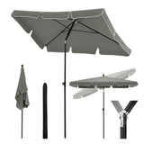 BukkitBow strandparasol UV-bestendig, waterdicht, 200x120 cm, 45° buigbaar, geschikt voor strand en buitengebruik.