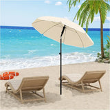 U-vastbare, ronde BukkitBow strandparasol met verstelbare hoogte en 45° buiging, UV-bestendig voor schaduw op het strand