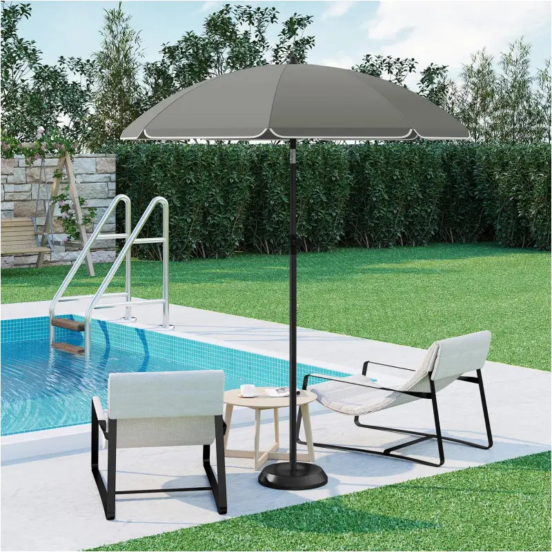 BukkitBow strandparasol, UV-bestendig, rond, hoogte verstelbaar en 45° buigbaar voor schaduw op het strand.