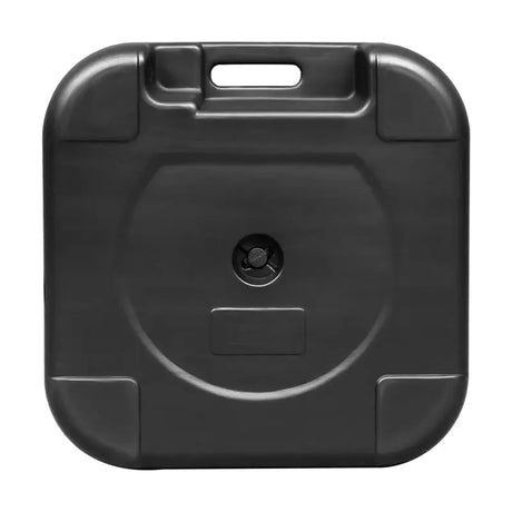 BukkitBow vierkante zwarte parasolstandaard met 19-liter inhoud en adapterhulzen, geschikt voor parasols.