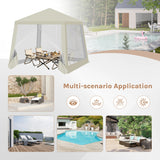 BukkitBow partytent 3x3m van polyester met muskietennet, geschikt als prieel of tuintent voor buitengebruik
