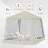 BukkitBow partytent 3x3m van polyester met muskietennet, geschikt als prieel of paviljoen voor in de tuin