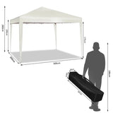 BukkitBow partytent van 300x300 cm, waterdicht en weerbestendig, inklapbare tuinpaviljoen voor feestelijke buitenactiviteiten