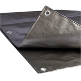 BukkitBow PE afdekzeil 280g/m² waterdicht en UV-bestendig met versterkte randen en metalen oogjes, geschikt voor veelzijdig gebruik.