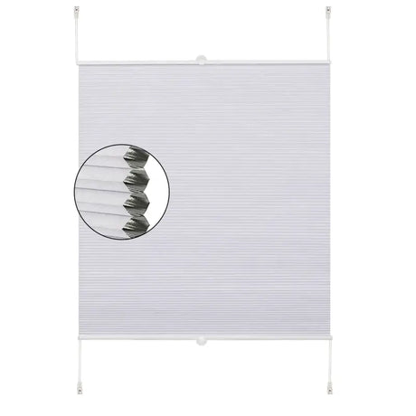 BukkitBow dubbele geplooide honingraat rolgordijn in plissé stijl, breedte 45-120cm, hoogte 130-220cm, zichtbaar in de afbeelding.