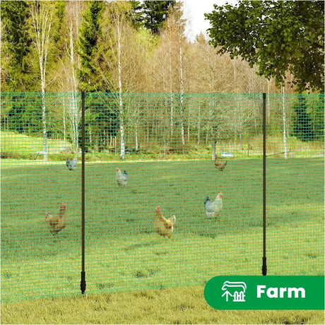 Groene BukkitBow pluimveenet tuinhek, campinghek of afzethek, 53 g/m² PE materiaal, geschikt voor tuin en camping.