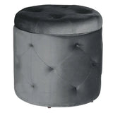 BukkitBow poef met fluwelen zitting, praktische opbergruimte, grote comfortabele kruk, elegant en praktisch design 39,5x40cm