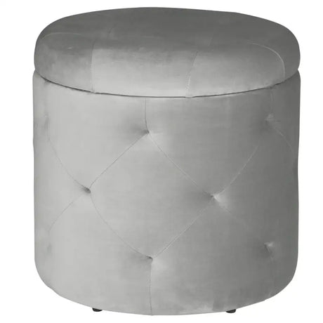 BukkitBow poef met fluweel zitting, praktische opbergruimte, comfortabele kruk, 39,5x40cm, elegant en functioneel in woonkamer.
