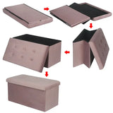 BukkitBow poef en opbergbank met opvouwbaar ontwerp, grote capaciteit, comfortabel oppervlak, multifunctioneel, 76x38x38cm in afbeelding