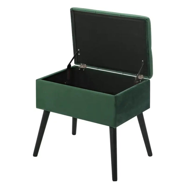 BukkitBow poef met fluwelen laag en opbergruimte, multifunctioneel en comfortabel zittend, 50x35x45cm.