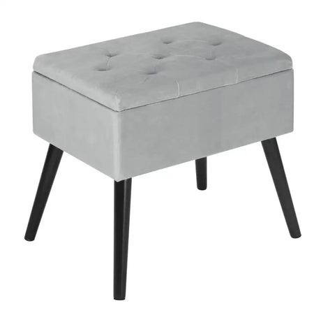 BukkitBow poef met fluwelen laag en opbergruimte, multifunctioneel en comfortabel zittend, afmetingen 50x35x45 cm.