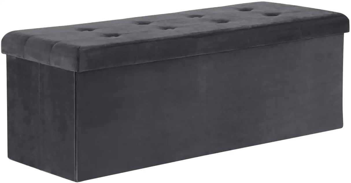BukkitBow poef met opbergruimte, stevig frame, opvouwbaar, grote opslagcapaciteit, multifunctioneel, 110x37,5x38 cm.