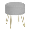 Ronde BukkitBow poef met teddy fleece zitting en verborgen opbergruimte, stevige draagkracht, 39x44 cm, modern design.