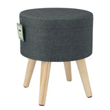 BukkitBow poef van linnen of fluweel, sterke en duurzame voetenbank, comfortabele zitting, 32 cm zitoppervlak.