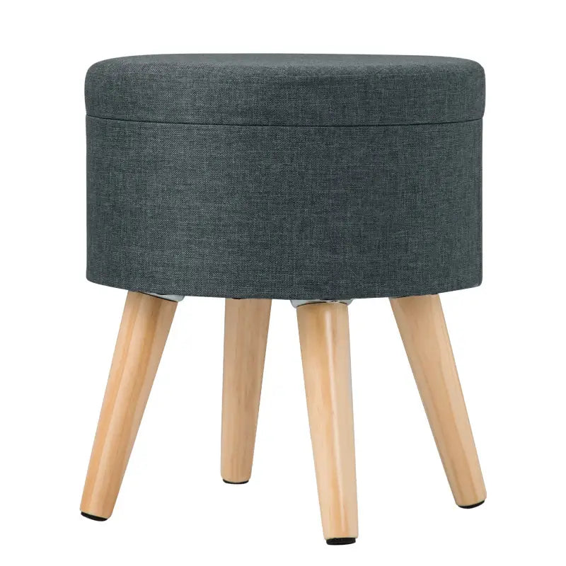 BukkitBow poef van linnen of fluweel, duurzame voetenbank met comfortabele zitting en 32 cm zitoppervlak.