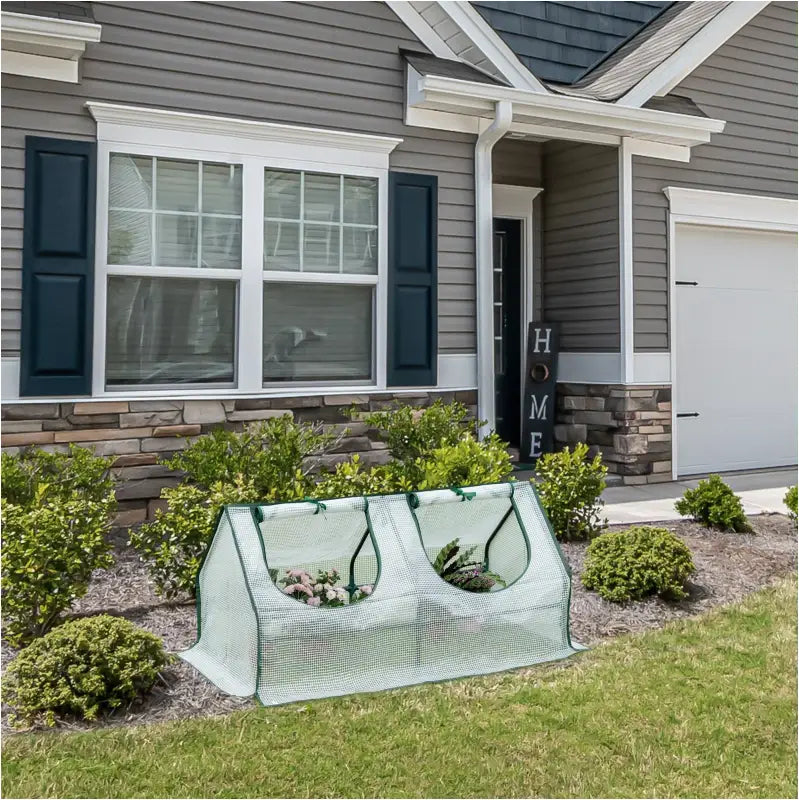 BukkitBow polytunnel tuinkas, winterproof voor groenten, compacte tuinkas met 2 luiken, 120x60x60 cm, ideaal voor tuinbeplanting